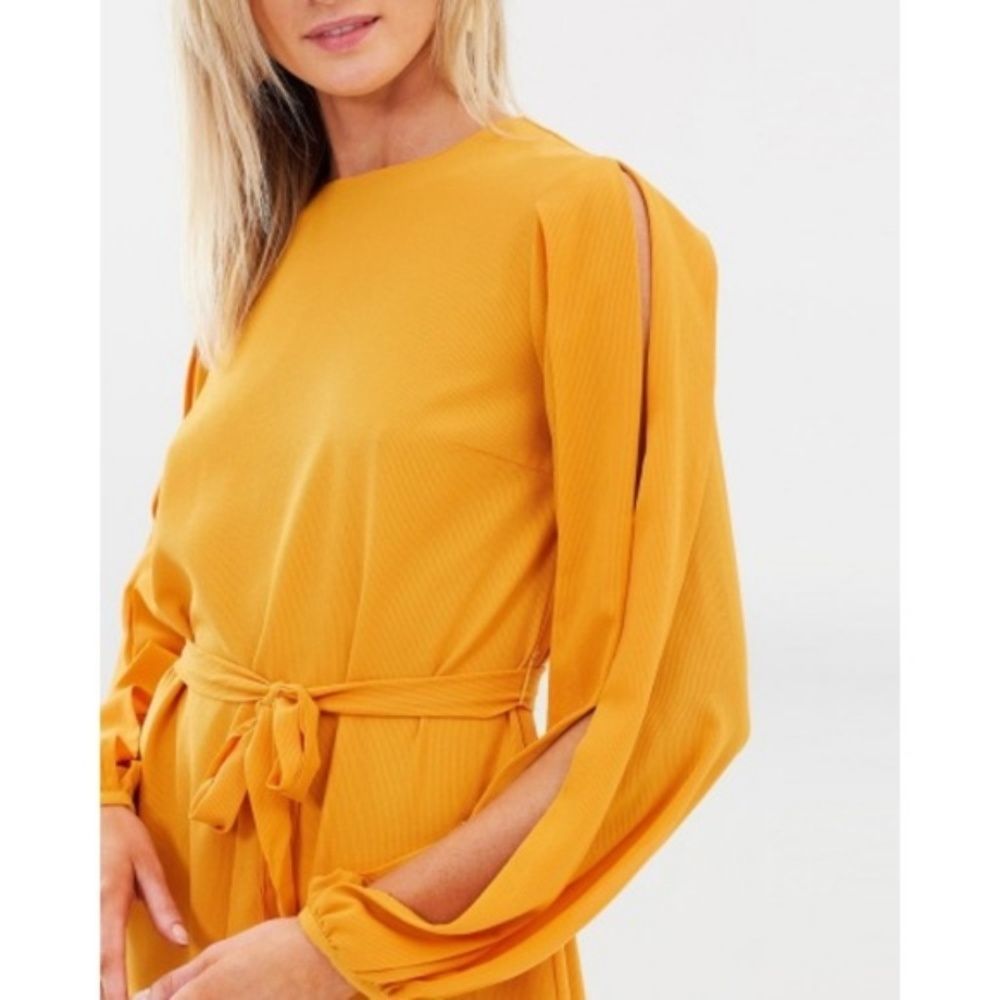 Sunshine Yellow Split Sleeve Dress ☀️ Size 4 - Picture 3 of 8